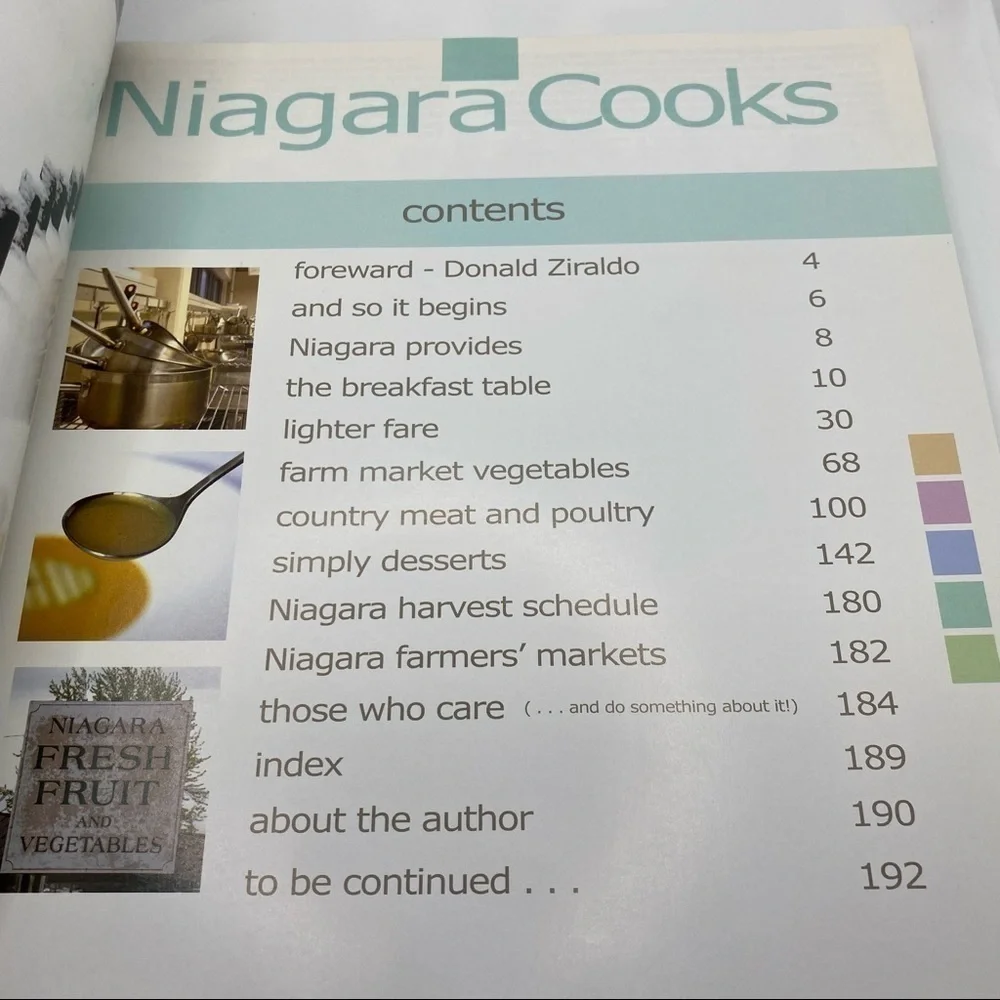 NIAGARA Cooks From Farm To Table By Lynn Ogryzlo Cookbook